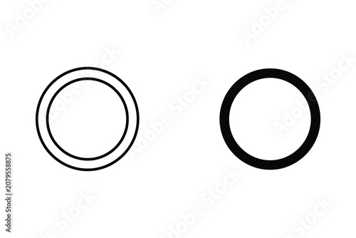 Foto Two concentric circles and single circle vector line illustration minimal design