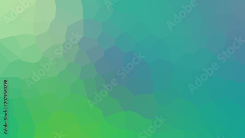 Abstract geometric background featuring soft gradients of emerald green and blue in a mosaic crystal pattern