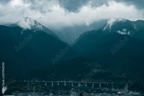 Mountain valley cloud storm...