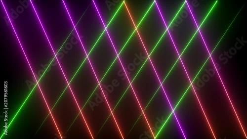 Abstract neon glowing line icon animation.
