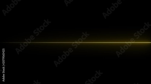 Straight neon lazer line color blue black background.