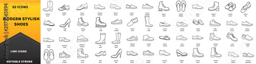 Valokuva Modern stylish shoes vector icons