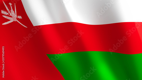 national flag background image,wind blowing flags,3d rendering,Flag of Oman