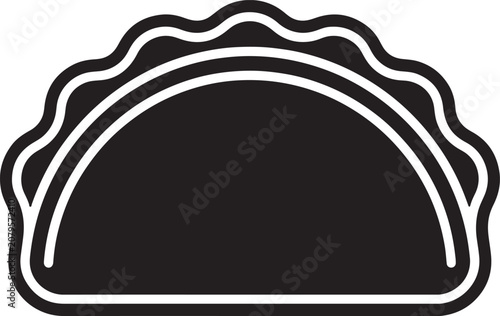 Obraz na plátně Black and white stylized theater or curtain mask, minimalist outline also transp