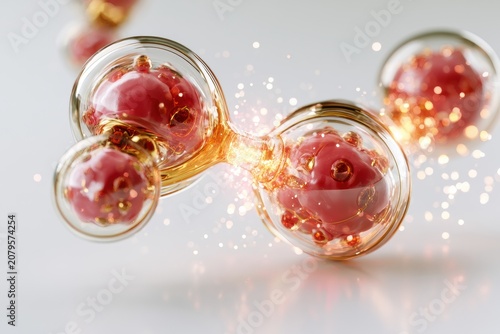 Illustration of Oxytocin Bonds Connecting Two Forms With a Warm Glow Showing Interaction and Co-Regulation Between Them