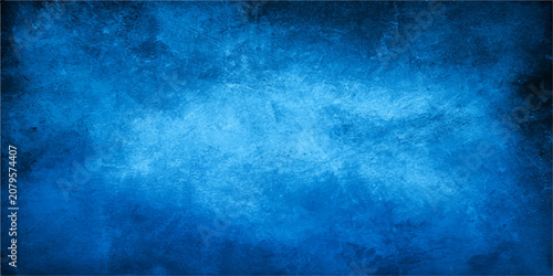 Photos Blue Grunge Texture Background with Vintage Aged Paper Wall Pattern, Dark Dirty