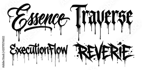 Fotografija Handwritten Calligraphy Typography Art with Flow and Elegance in Black Ink Style