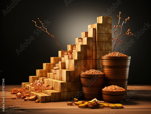 Rising Interest Rates and Inflation Concept Displayed on Wooden Blocks