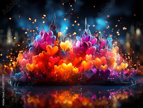 Heart beats background creating a rhythmic and dynamic visual atmosphere