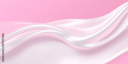 Foto Abstract Pink Smoke Wave Background with Flowing Silk Texture, Soft Light, Elega