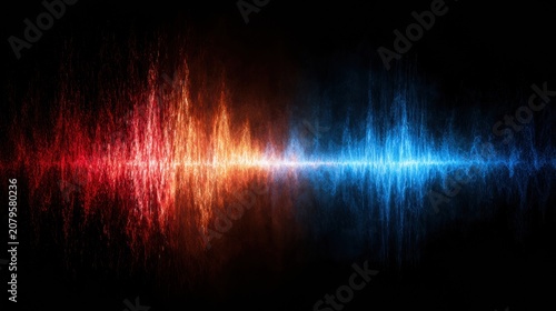 Chaotic Red and Orange Static Transforming to Smooth Blue Signal Depicting Nervous System Clarity on Dark Background