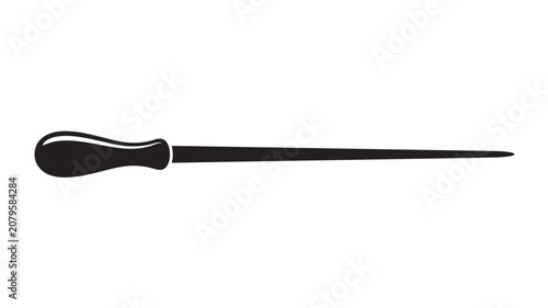 Obraz na plátně Wand with a Bulbous End and a Long, Thin Handle Featuring Magic, Pointed, Tip wi