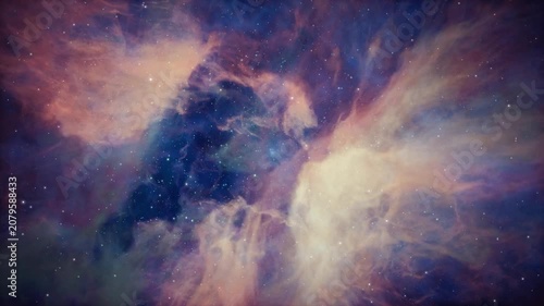 Warp Speed Travel Approaching a Stunning Nebula