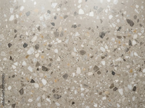 Modern Terrazzo Surface Texture Background with White and Grey Stone Chips