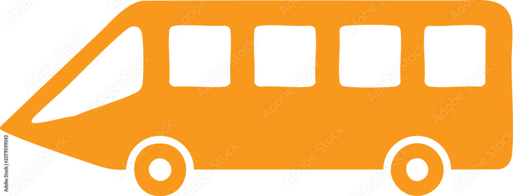 Fototapeta premium Orange silhouette of a streamlined passenger coach bus vehicle