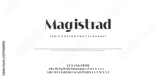 Foto Minimalist black and white logo design with the word magistrad and additional