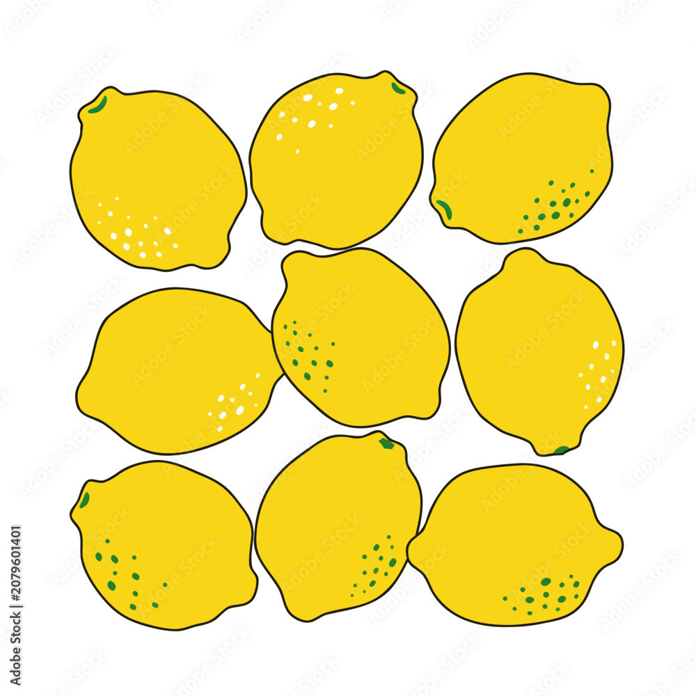 Naklejka premium yellow lemons with different perspective