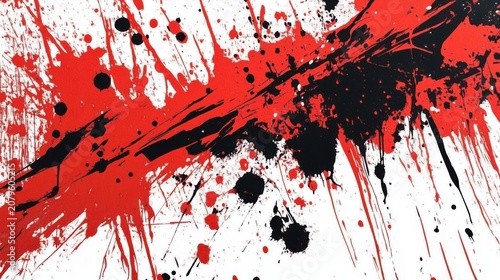 Red and black paint splatter abstract background