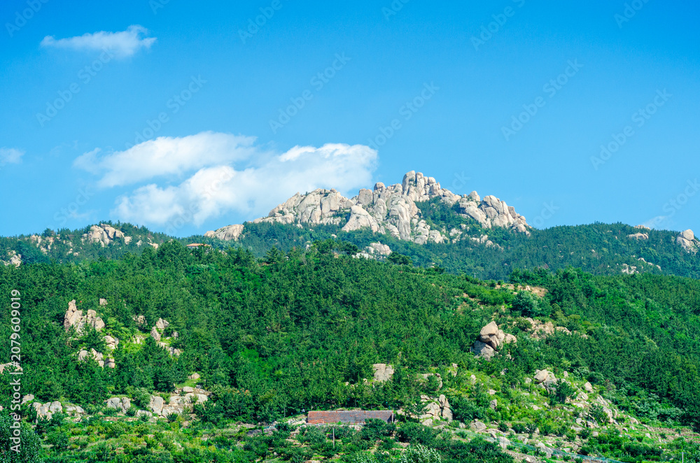Fototapeta premium mountain landscape with blue sky in China