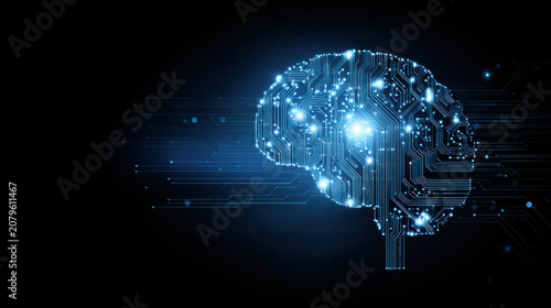 Brain circuit board representing artificial intelligence concept
