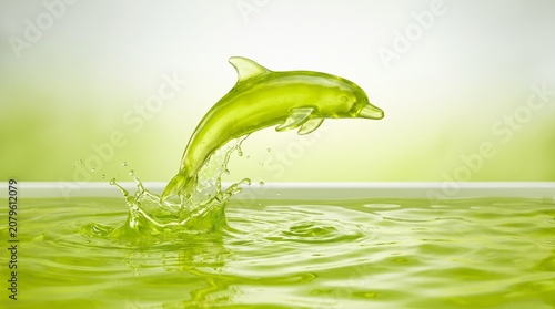 water splash in green