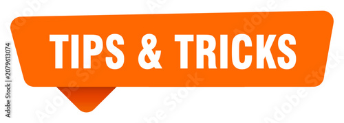 tips & tricks sticker. tips & tricks orange sign isolated on transpatent background