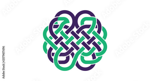 complex vector icon of a geometric knot .eps