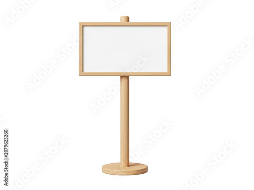 Light wooden signboard on a stand