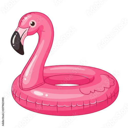 Pink flamingo floatie with black beak