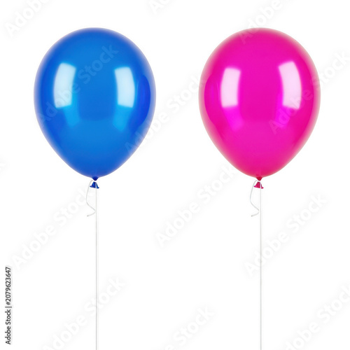 Two colorful balloons floating in the air