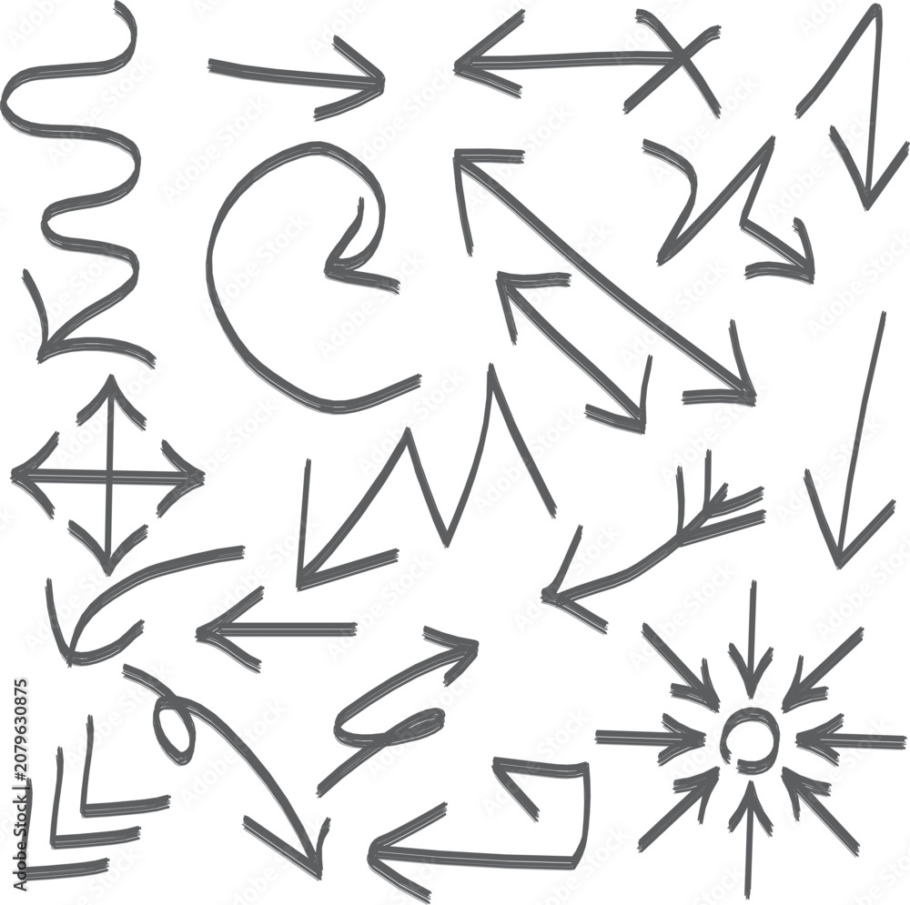 Fototapeta premium Set of arrow icons. vector illustration arrow shapes in various styles.