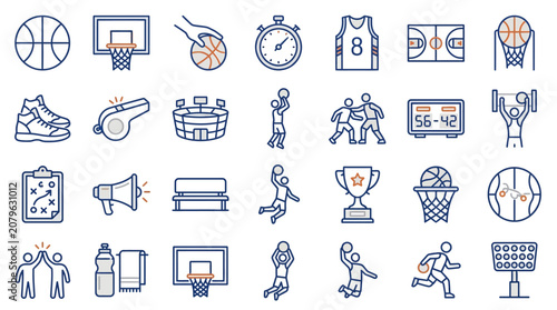 Basketball Sport Icon Set