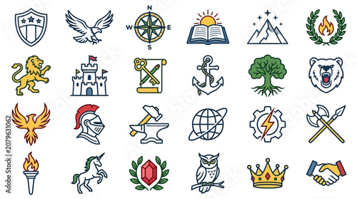 Heraldic and Adventure Icon Set
