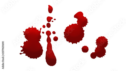 Obraz na plátne Red blood splatters on transparent background
