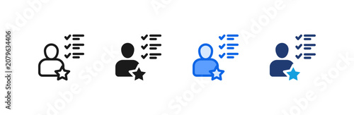 Skills Assessment User Rating Icon multiple style collection. Vector illustration.