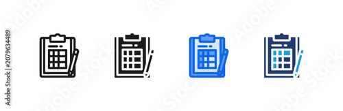 Photos Assessment Rubric Grid Matrix Icon multiple style collection