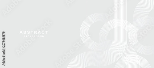 Foto Minimalist white abstract background with subtle circular lines.