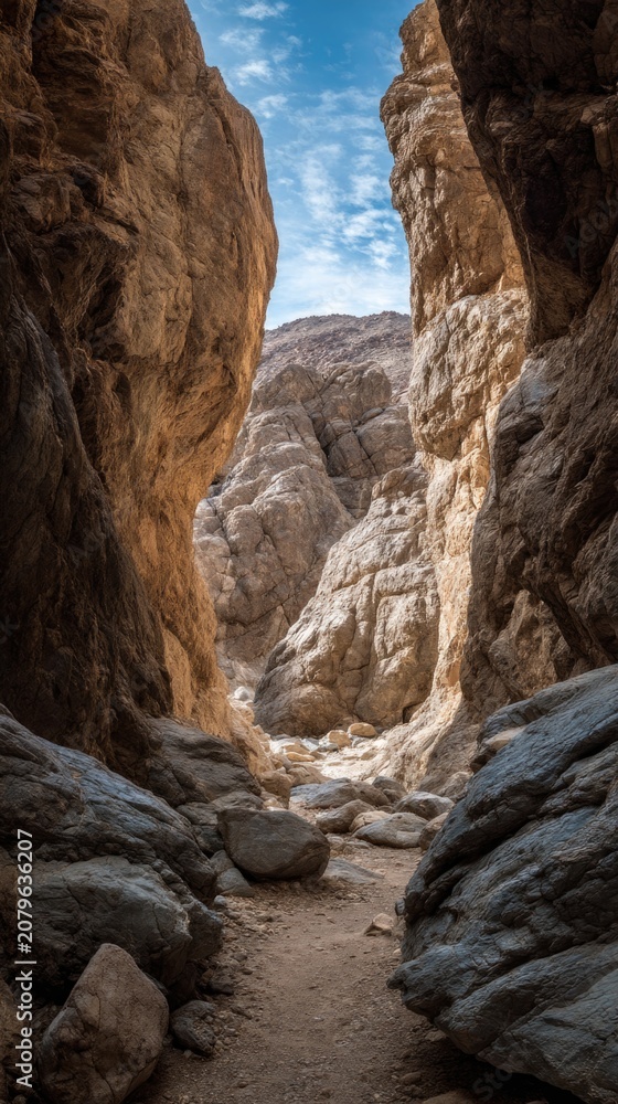 Fototapeta premium Beautiful rock formations in narrow canyon setting
