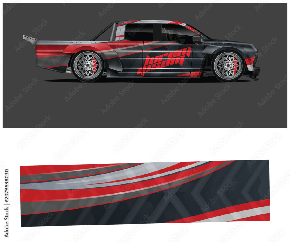 Fototapeta premium Dynamic Racing Livery Design for Truck