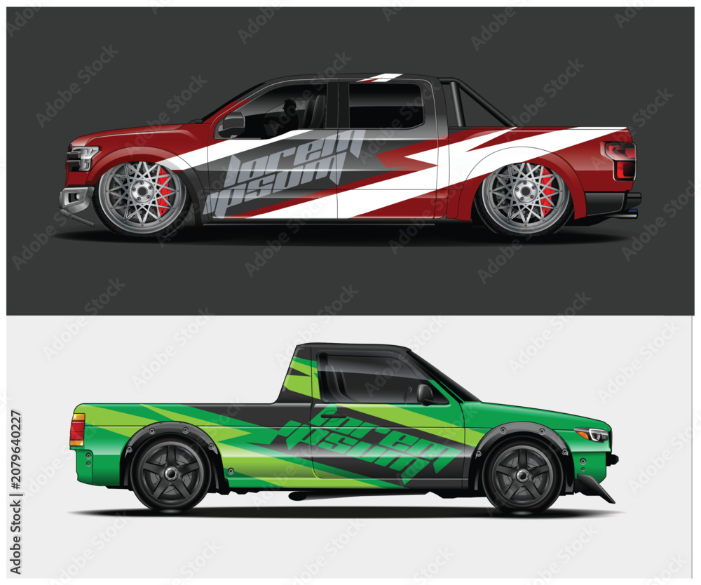 Fototapeta premium Stylish Car Wrap Design for Pickups