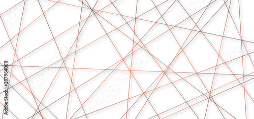 Abstract Orange Intersecting Line Pattern on White Minimal Geometric Background. Minimal White Background with Elegant Orange Geometric Crossing Lines. 