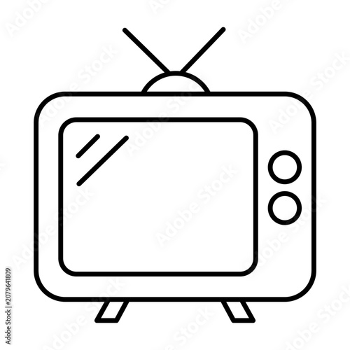 Classic retro television screen media entertainment linear icon