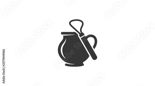 Konstfotografi Black tea infuser with spoon.