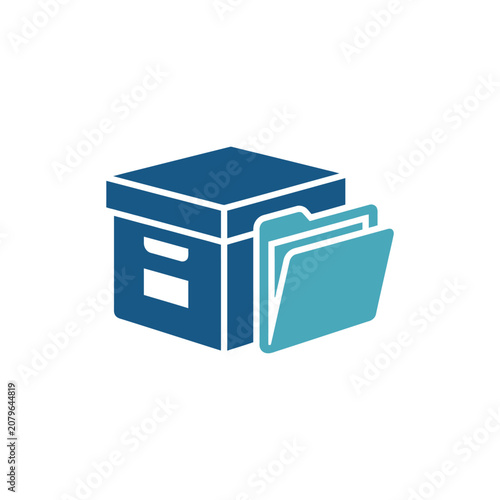 Blue File Folder Icon Graphic.