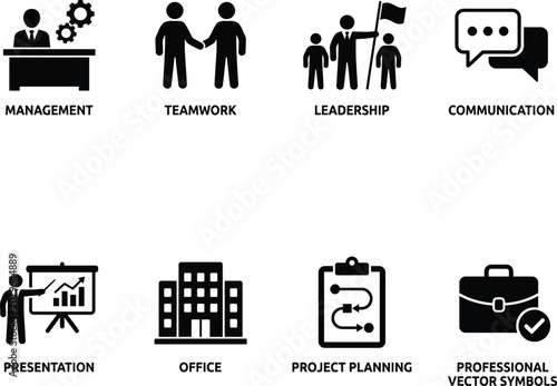 Corporate Business Management Icons Collection For Professional Use Vector Illustration