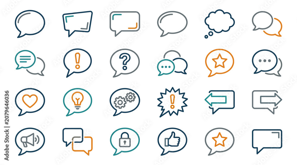 Fototapeta premium Speech Bubble and Chat Icon Set