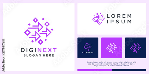Digital next logo design with arrow line