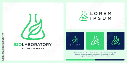 Bio laboratory logo design template