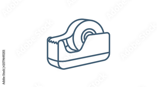 Tape Dispenser Outline Vector Illustration