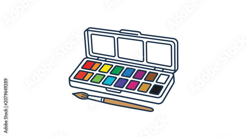 Watercolor Paint Set Vector Illustration